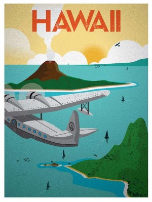 Hawaii Vintage Travel Poster